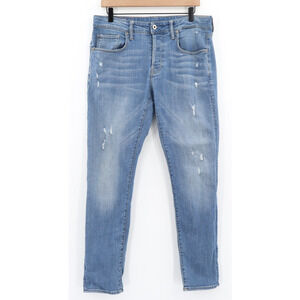 G-Star Raw Men's 3301 Slim Distressed Jeans Medium Blue Sz 31X32
